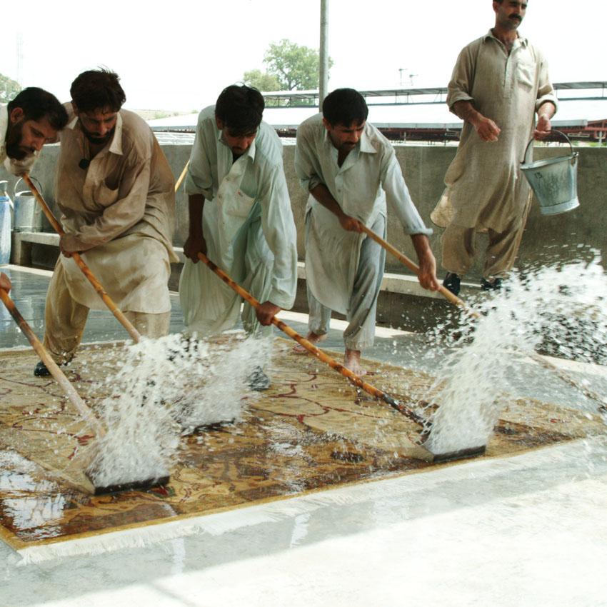 Washing the rugs